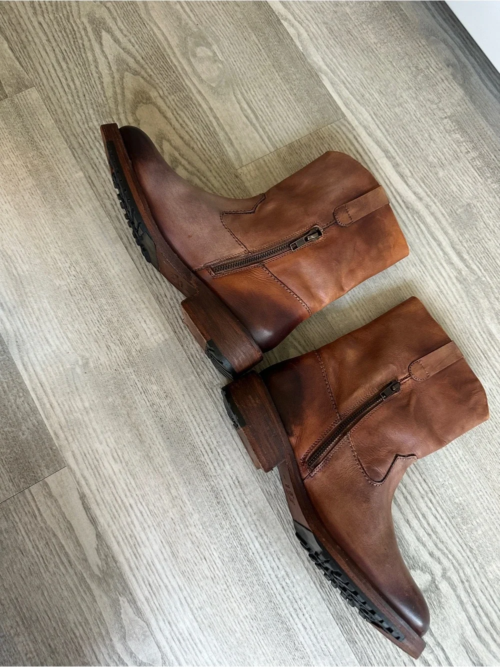 Vintage Foundry Co Brown Leather Alaina Ankle Boots 8